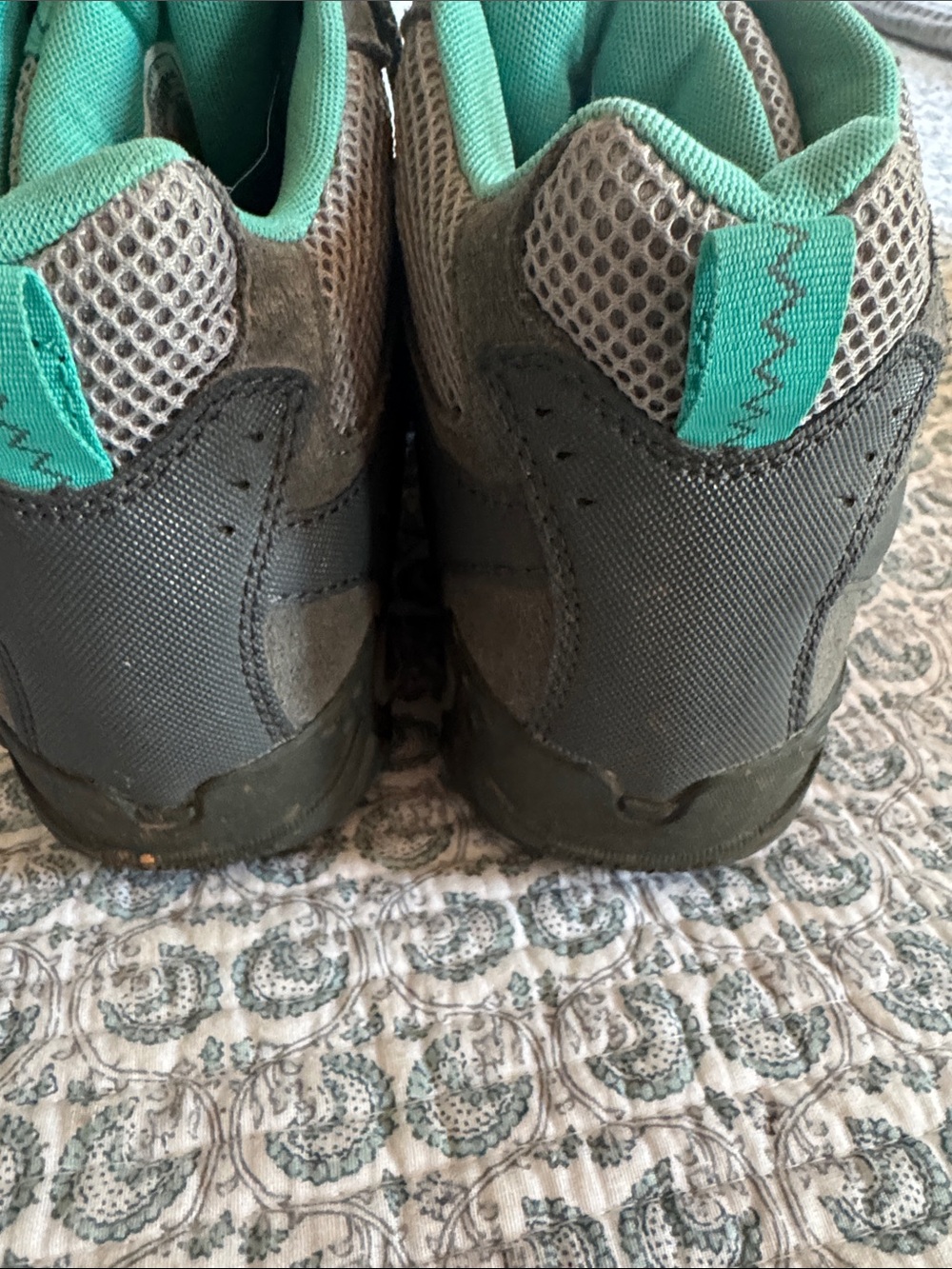 Merrell Women's Gray and Teal Lace-Up Hiking Boots waterproof - Picture 5 of 7